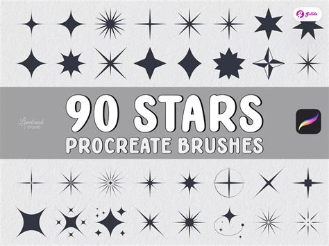 Star Brushes for Procreate & Photoshop | Procreate brushes free, Star ...