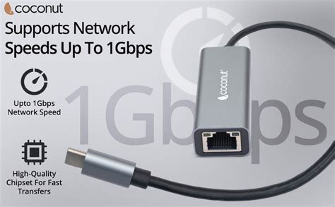 Buy Shop Coconut GLM02 Type C to Giga LAN, Metal Body, RJ45 to 1000Mbps ...