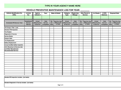 Car Maintenance Excel Template - Printable Calendars AT A GLANCE
