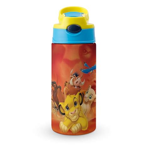 12oz Lion Kin Water Bottle with Straw Lid Insulated Cartoon Stainless ...