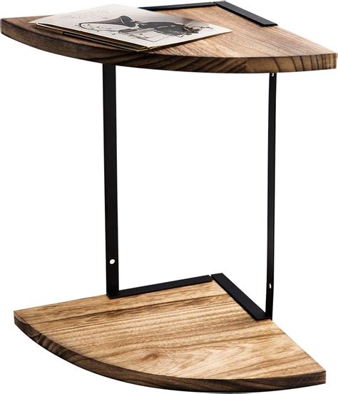 2-Tier Floating Shelves, Wall Mount Wooden Corner | Ubuy India