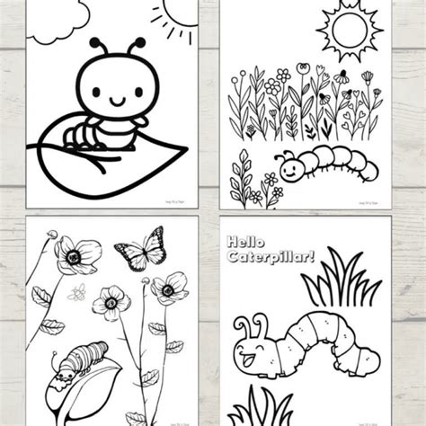 Cute Caterpillar Coloring Pages for Kids (free printables!)