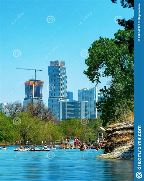 Barton Springs Natural Cold Spring Swimming Pool in Downtown Editorial Stock Image - Image of ...