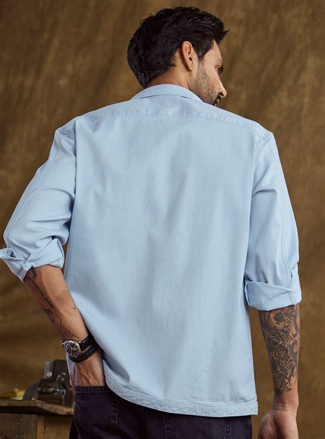 Buy Horizon Blue Overshirt | Casual Blue Solid Overshirts for Men ...