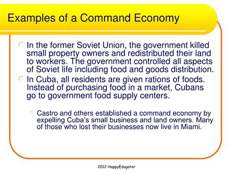 Command Economy Examples