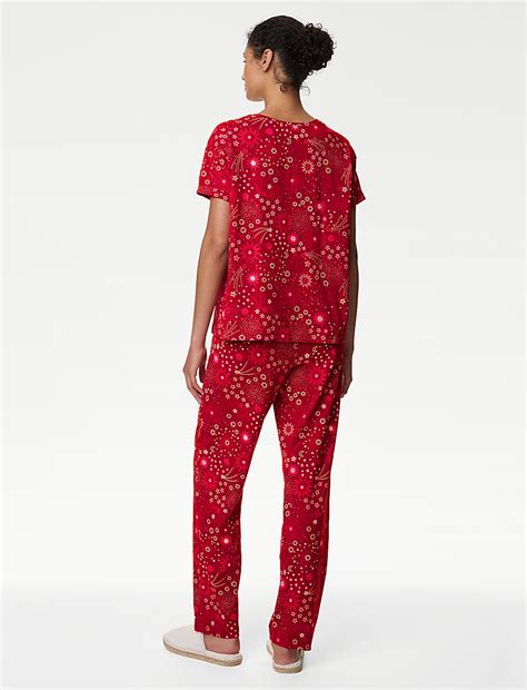 Buy Pure Cotton Star Print Pyjama Set at Marks & Spencer