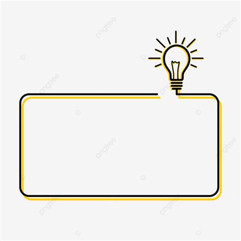 a light bulb on top of a rectangular yellow frame, icon, illustration ...