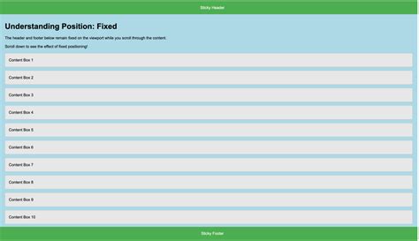 Image result for CSS Fixed Position