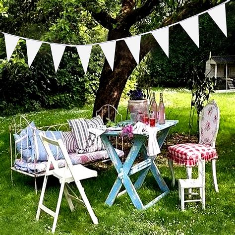 Buy LyButty 100 Feet White Pennant Banners Flags String Hanging ...