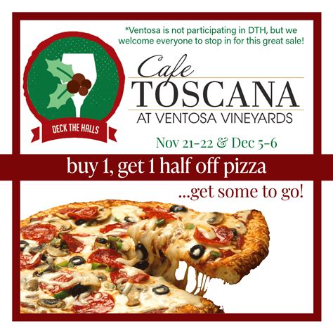 BOGO 1/2 off Pizza Deck the Halls weekends! - Seneca Lake Wine Trail