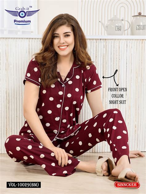 Vol 10029 Bm Grab It Sinker Collar Night Suits Manufacturer India ...