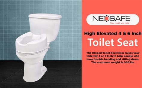 NEOSAFE High Elevated 4 Inch Toilet Seat Raiser Portable Assistance ...