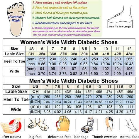 Wide Width Shoe Chart