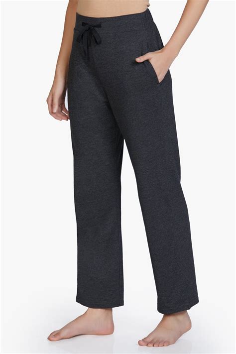 Buy Cotton Blend Full Length Pyjama Bottom - Charcoal | amanté