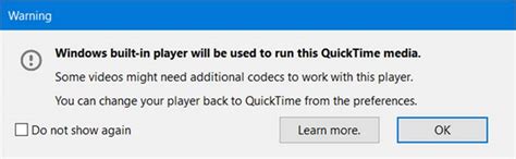 Deprecated QuickTime support on Windows