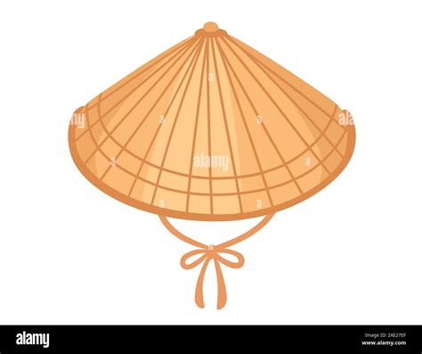 Traditional Asian conical straw hat vector illustration isolated on a ...
