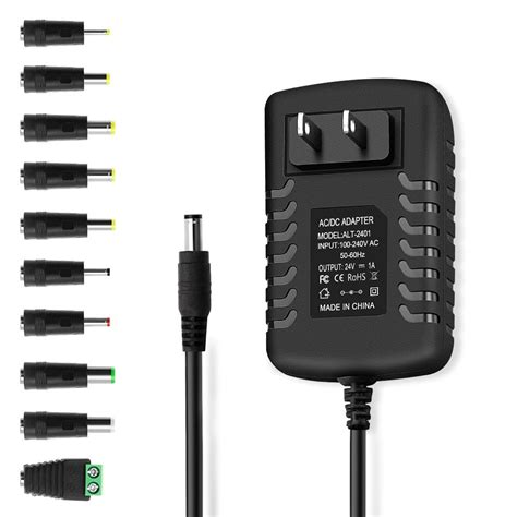 DC Power Cord 24V Power Supply 1A Universal AC Adapter 100-240V 50-60Hz ...