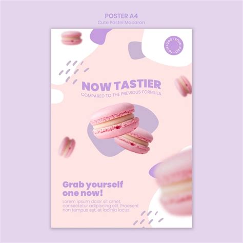 Delicious macarons poster template | Free PSD