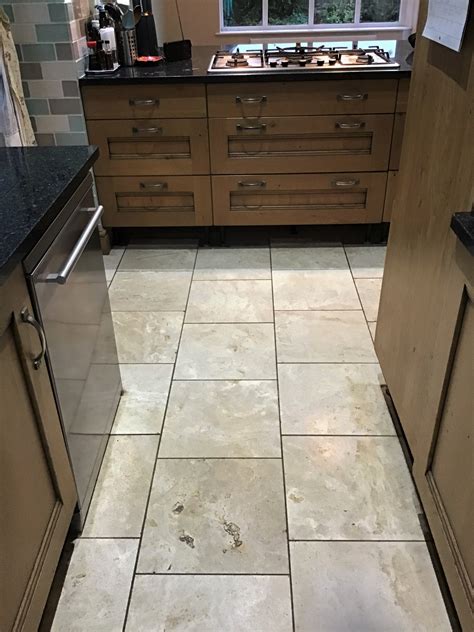 Filling Holes and Renovating a Travertine Kitchen Floor in ...