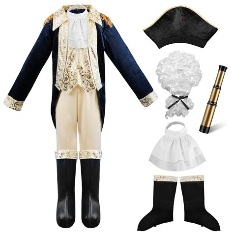 Kids George Washington Costume With Wig and Hat Accessories, Boys ...