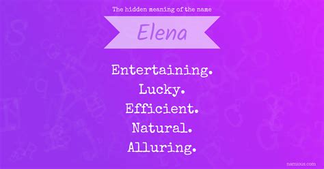 Is Elena A White Name at Annalisa Hanley blog