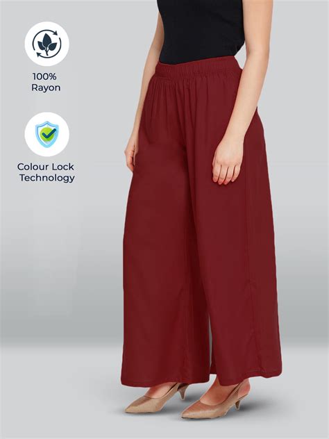 Maroon Rayon Palazzo – LYRA