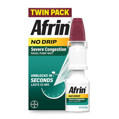 Snapklik.com : Afrin No Drip Severe Congestion Nasal Mist Twin Pack ...