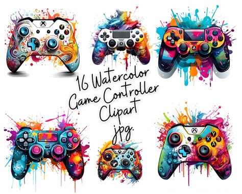 16 Game Controller Clipart - High Quality Jpgs - Digital Download ...