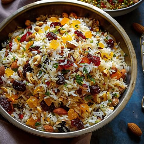 Flavorful Persian Rice with Nuts and Dried Fruits - Recipes Smile