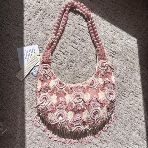 Tjmaxx beaded pearl shoulder bag with gorgeous pearl... - Depop