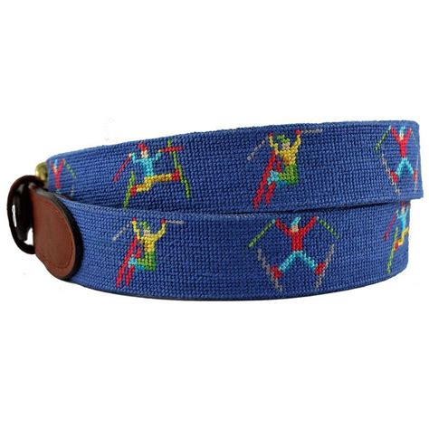 Ski Tricks Needlepoint Belt in Blue by Smathers & Branson | Needlepoint ...
