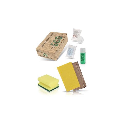 Complete cleaning kit in recyclable packaging – Perfect for guests.