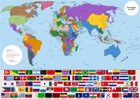 (WIP, v.2) Detailed map of the world in 1900 with flags - Factchecking ...