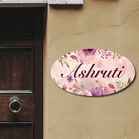 Spring Style Oval Theme Name Plate – ChitraChaya