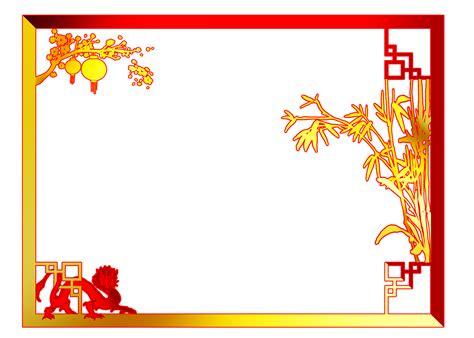 template Chinese new year border frame for greeting card 33001246 PNG