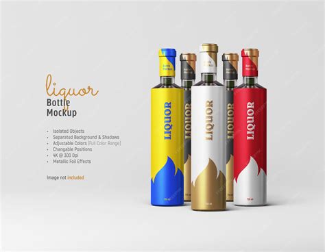Premium PSD | Wine or liquor bottle mockup