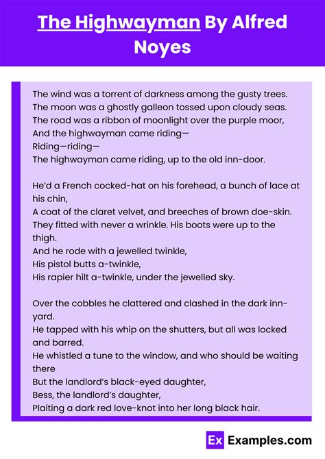 The Highwayman Poem by Alfred Noyes to Download