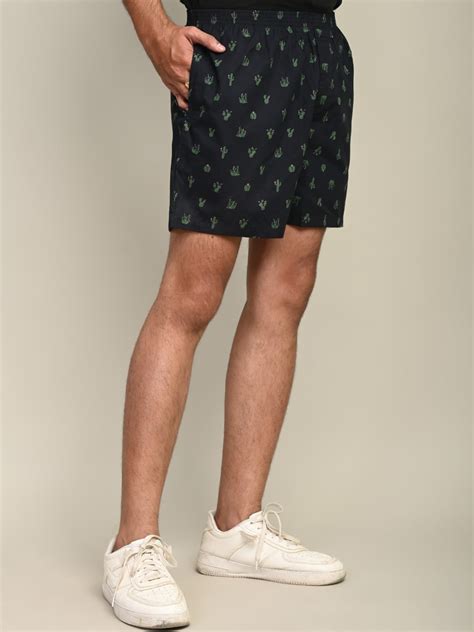 Men Black Regular Fit Printed Cotton Boxer – QuaClo