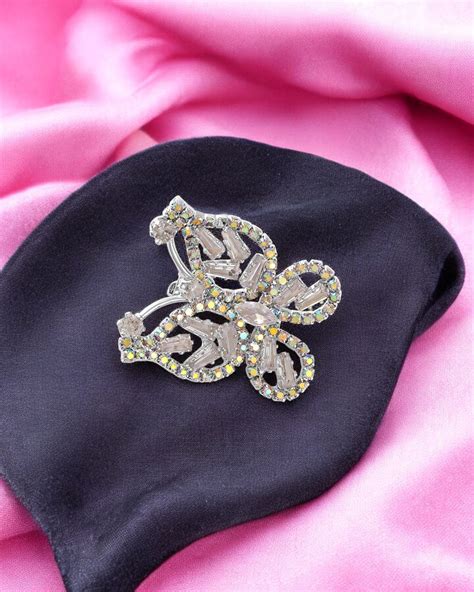 Butterfly-Shaped Studded Brooch Lapel Pin