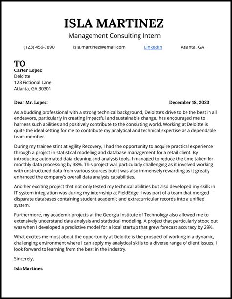 Consulting Cover Letter Examples 的图像结果