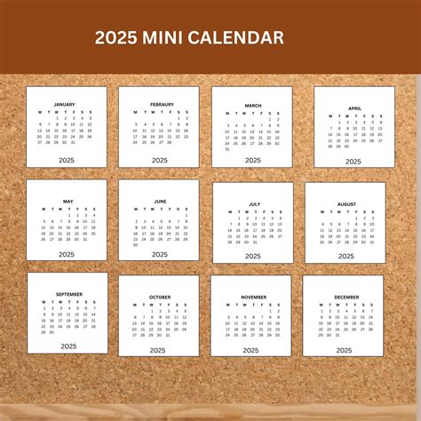Mini Calendar 2025 - Printable Calendars AT A GLANCE