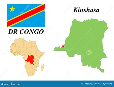 Flag Map Capital of DR Congo Stock Vector - Illustration of news, economy: 172286760