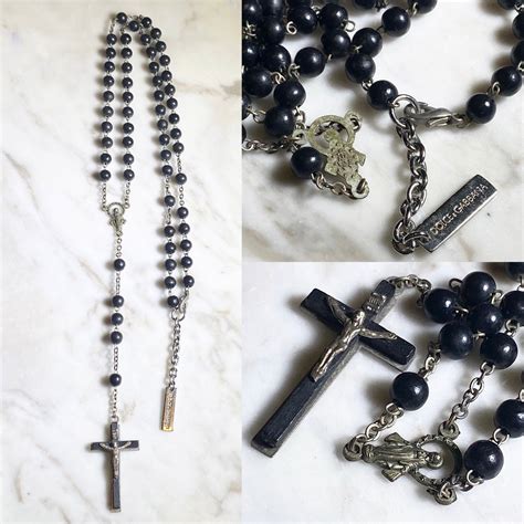 DOLCE&GABBANA black beads necklace “rosary” | NOIR ONLINE