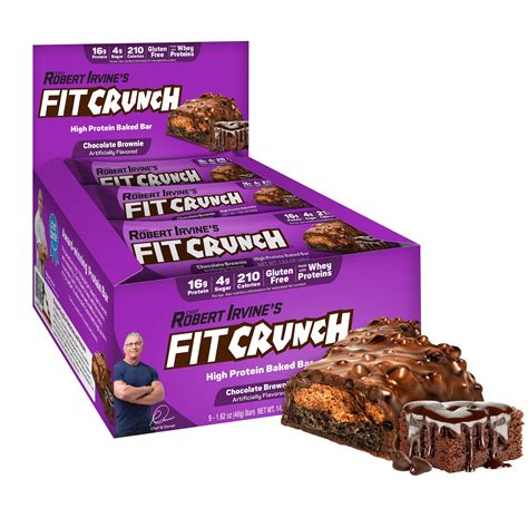 FITCRUNCH Fitness Baked Chocolate Brownie Protein Bar, Snack Size, 16g ...