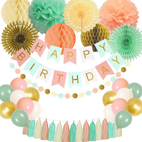 Buy Happy Birthday Decorations for Girls Women, Happy Birthday Banner ...