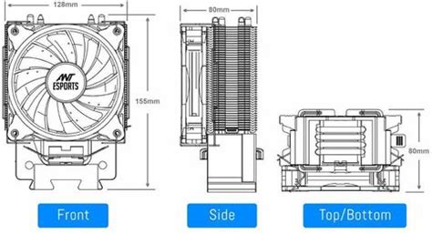 Ant Esports ICE-C612 with Rainbow LED PWM CPU Cooler Fan with Radiator ...