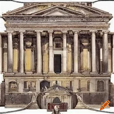 Ancient roman buildings on Craiyon