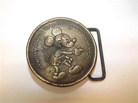 Vintage Mickey Mouse Belt Buckle 1937 Hollywood California USA ...