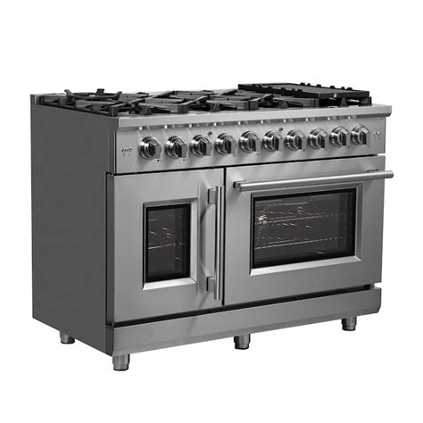 FORNO Massimo 48-in 8 Burners 4.32-cu ft / 2.26-cu ft Steam Cleaning ...