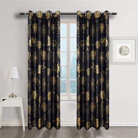 black and gold living room curtains